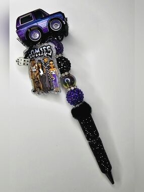 Hand Crafted Purple & Black Bling Lowrider Pen